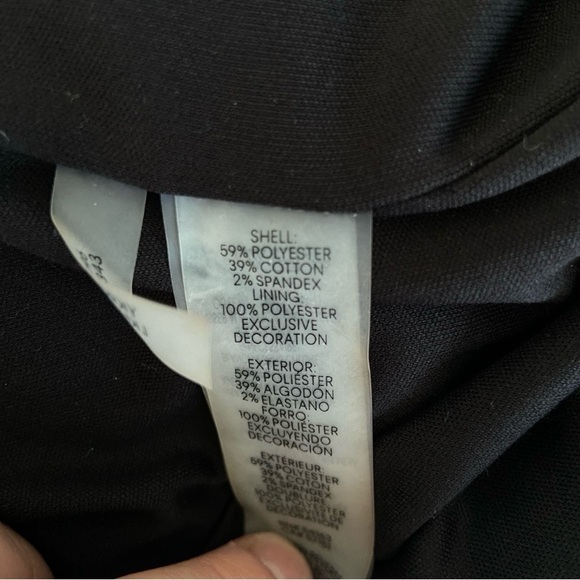 KARL LAGERFELD GREY/BLACK/WHITE SHEATH STYLE DRESS WITH LACE APPLIQUE, SIZE  10 - Picture 9 of 9